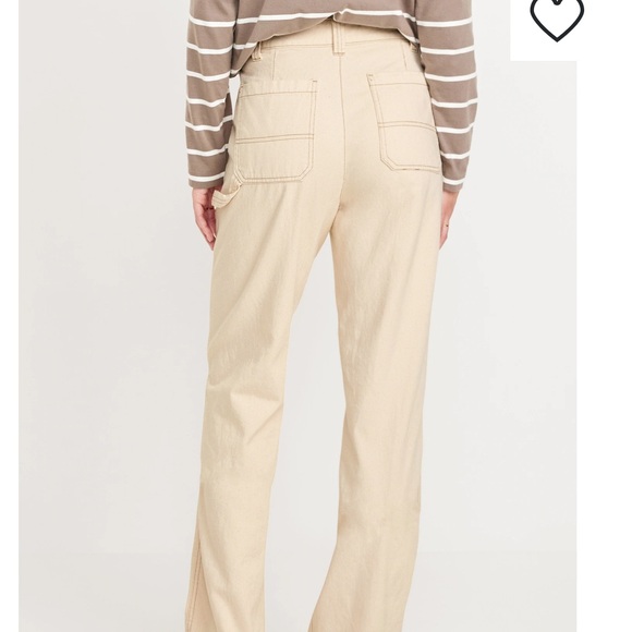 Old Navy High Waisted Utility Pant in Natural White NWT - Picture 2 of 11